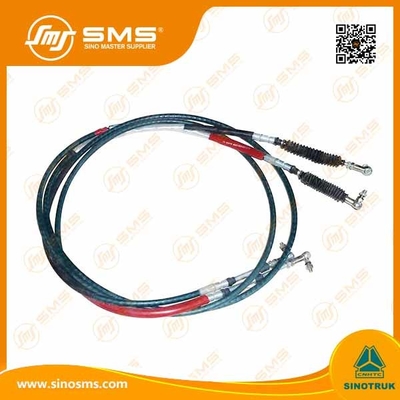 WG9725240112/0113 Perakitan Kabel Pergeseran Gigi / Suku Cadang Gearbox Truk Sinotruk Howo Hitam